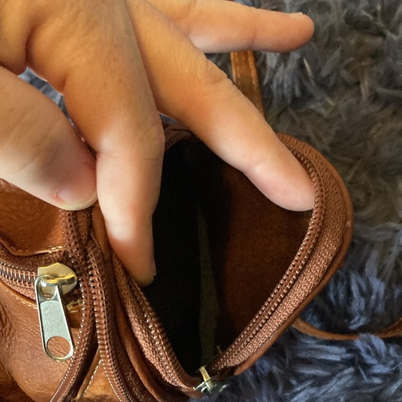 Vintage collapsible baby bag mini leather bag purse duffle bag unbranded zips up - Picture 4 of 8